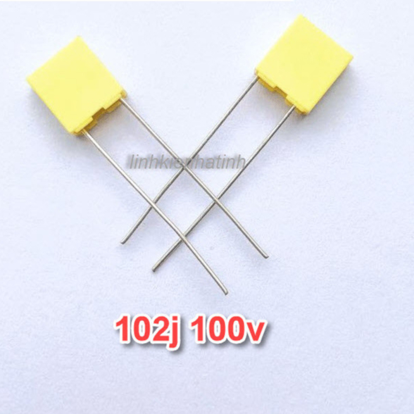 ถุง 20 ตัวเก็บประจุ 102j100V 102J 100V ตัวเก็บประจุสี่เหลี่ยมเครื่องเชื่อม 102j