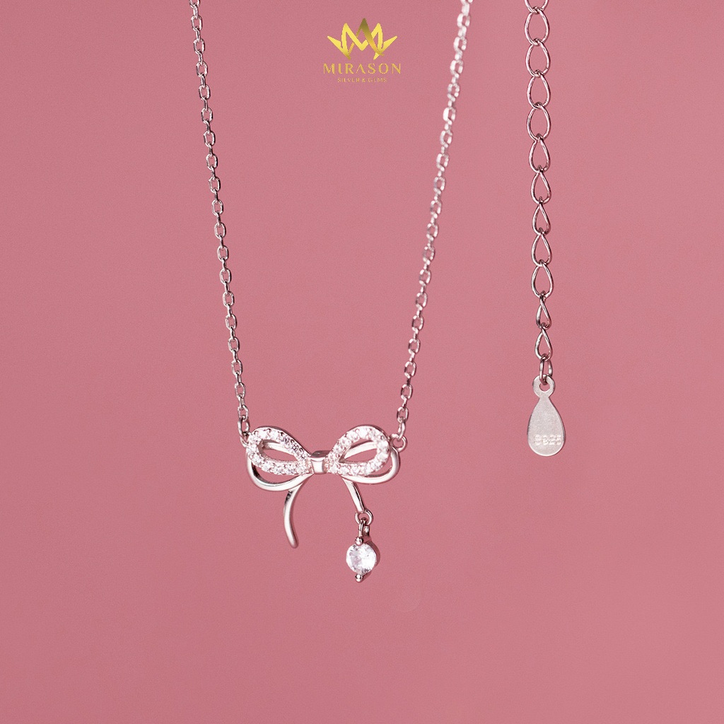 S925 สร้อยคอเงิน สร้อยคอโบว์หินตก - MIRASON MDC9520