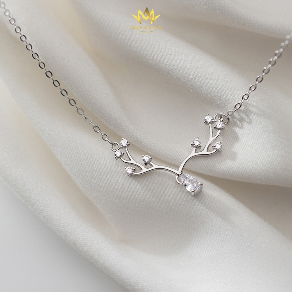 S925 สร้อยคอเงิน ฮอร์นกวางพร้อมหินหยดน้ํา - MIRASON MDC127