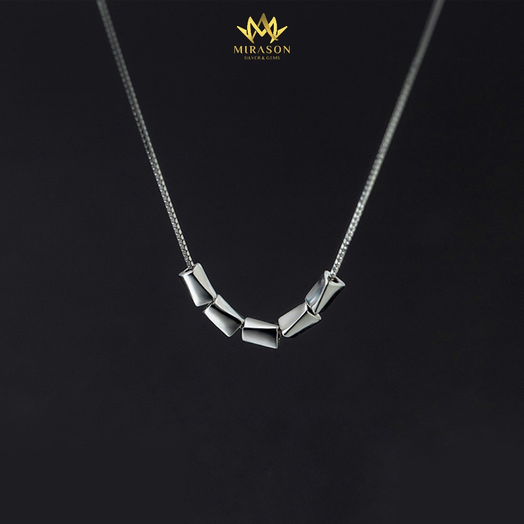 S925 สร้อยคอเงิน สร้อยคอหินอ่อน 5 เหลี่ยม - MIRASON MDC113