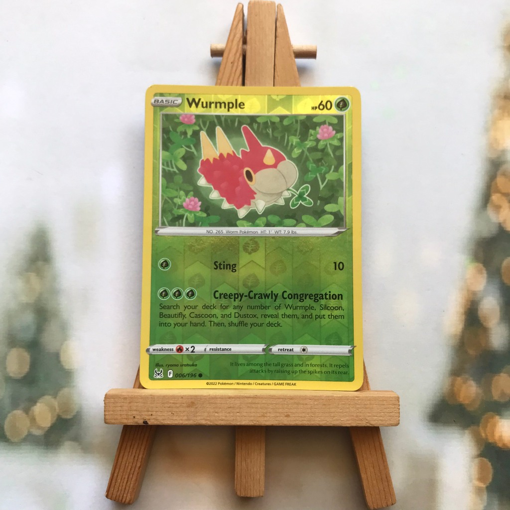 Pokemon Wurmple Picture Card 006/196 - Common Reverse Holo English Odd Card