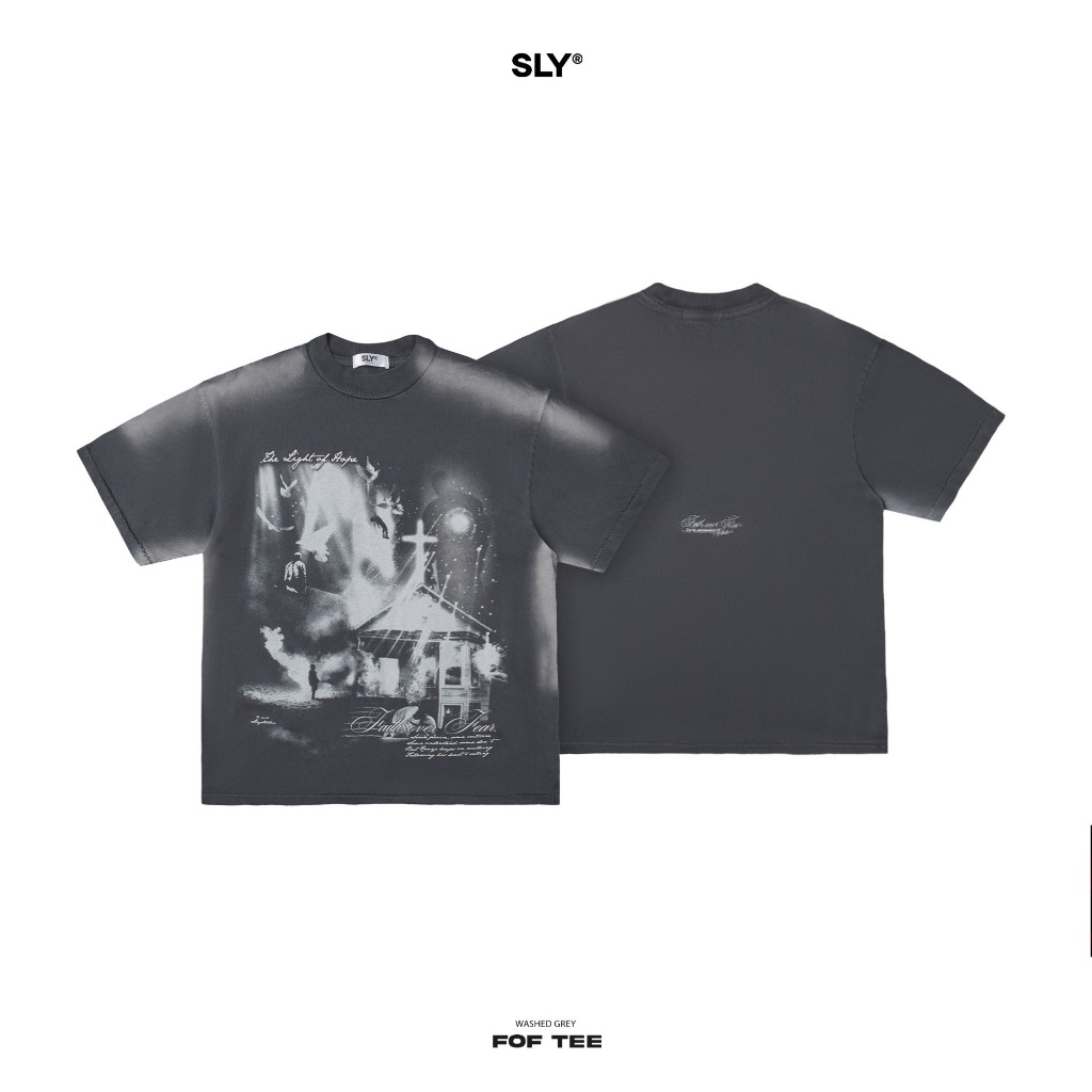 เสื้อยืดคอกลมสีเทาฟอก Sly FOF