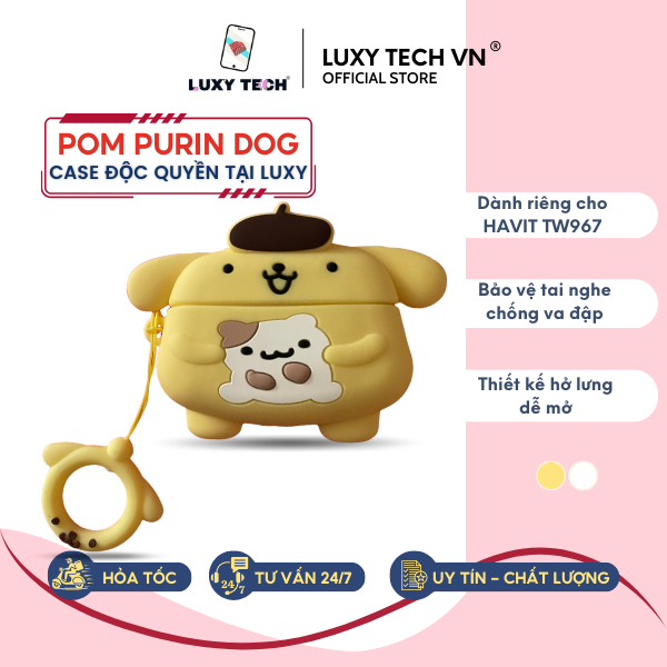 HAVIT PURIN DOG POM CaseHAVIT TW967 Case Cover Premium TrueWireless Bluetooth Wireless Headphone Cas