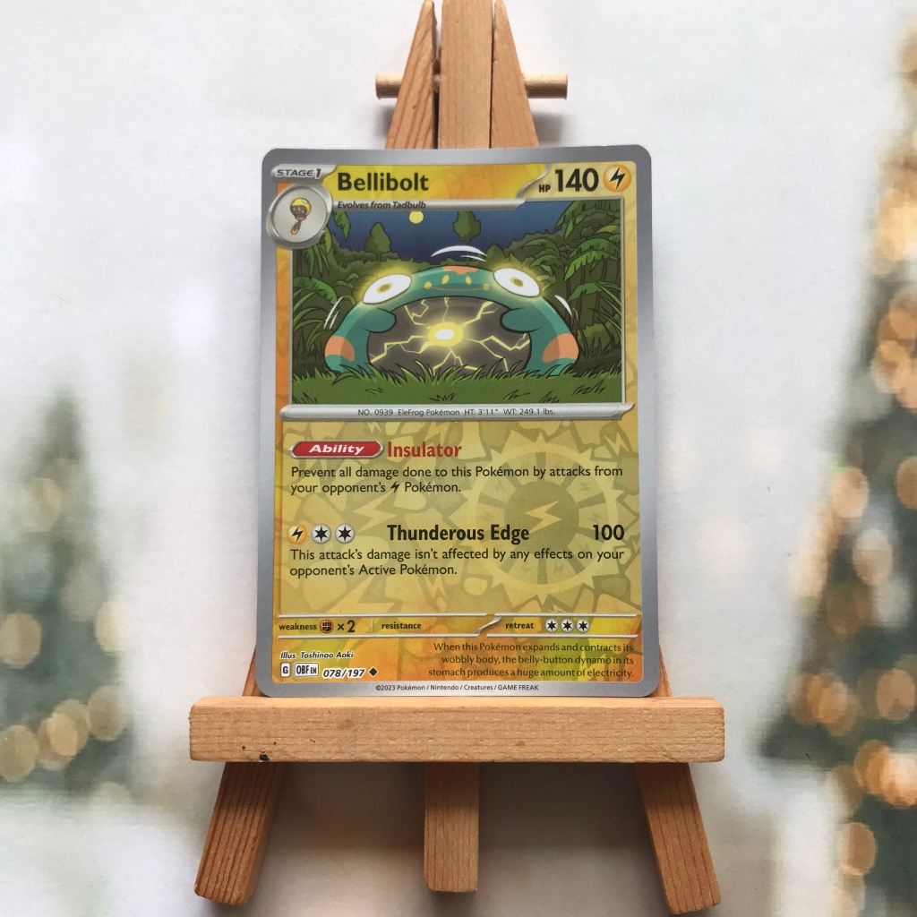 Pokemon Bellibolt Picture Card 078/197 - Obsidian Flames Reverse Holo English Odd Card