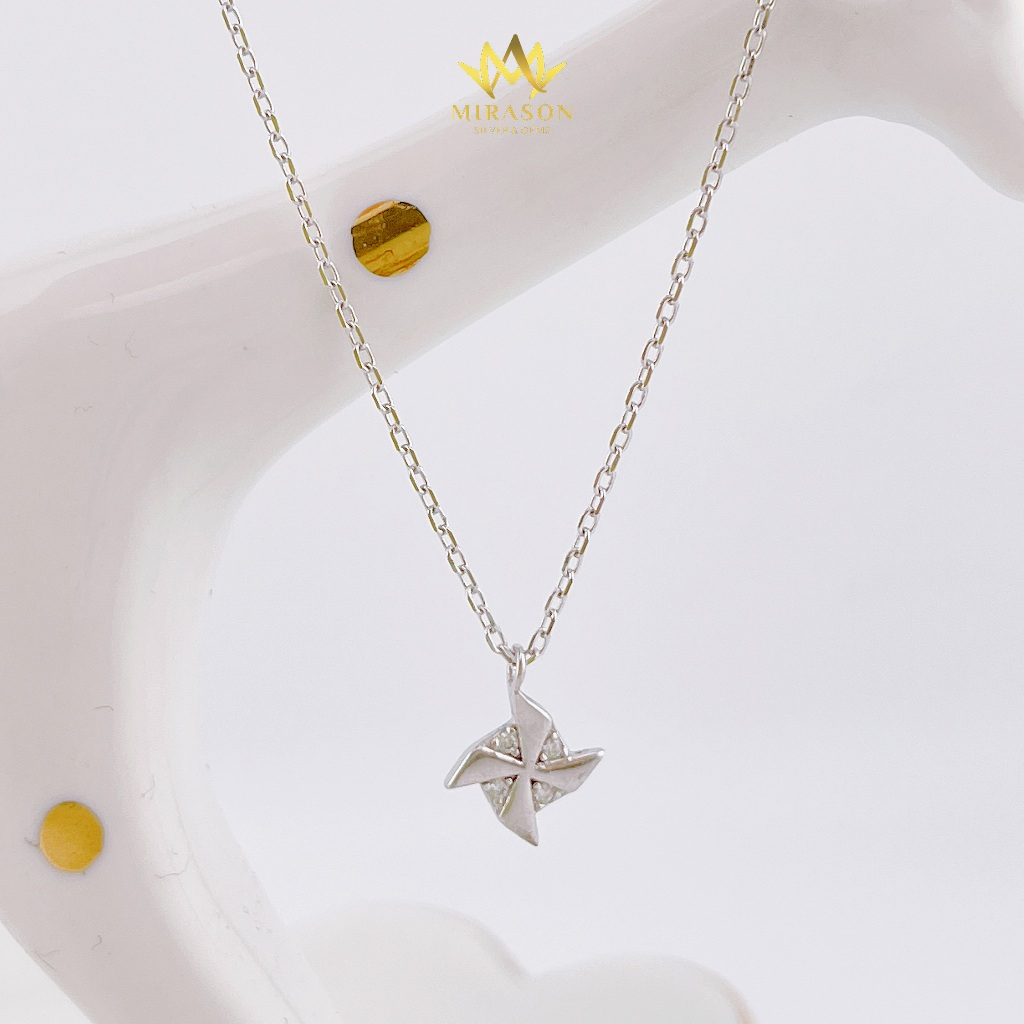 MIRASON สร้อยคอเงินผู้หญิง MDC553 สร้อยคอหิน Pinwheel