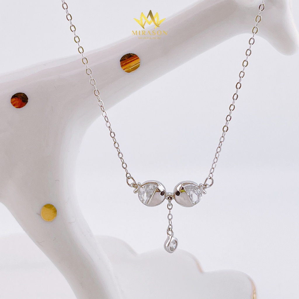 MIRASON สร้อยคอเงินผู้หญิงคู่ปลาหินล้ม MDC161