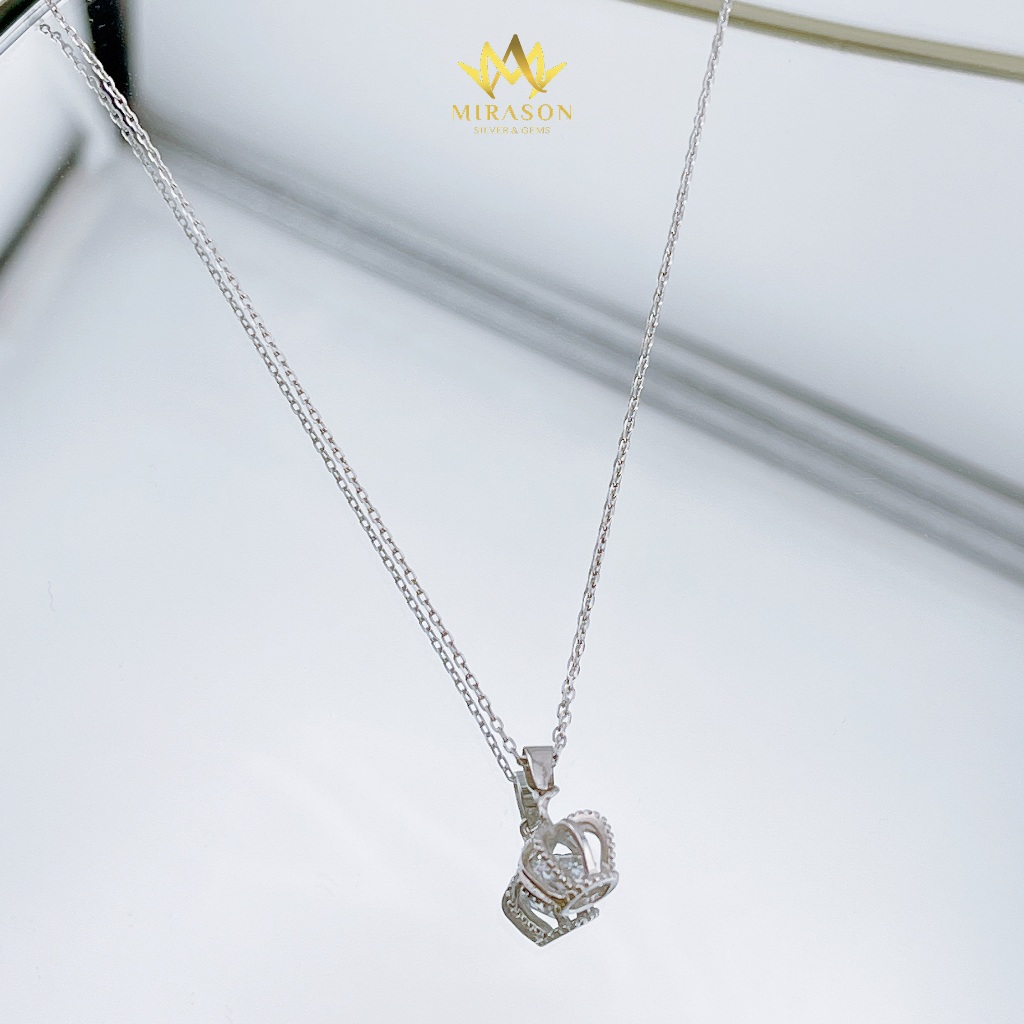 MIRASON สร้อยคอเงินผู้หญิง มงกุฎหุ้มหิน MDC444