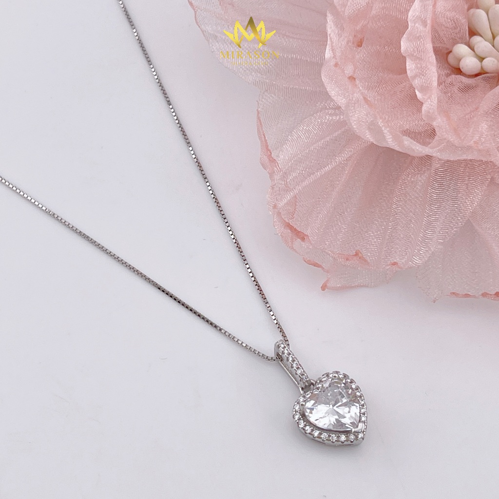 S925 สร้อยคอเงิน สร้อยคอหัวใจหุ้มหิน - MIRASON MDC9253