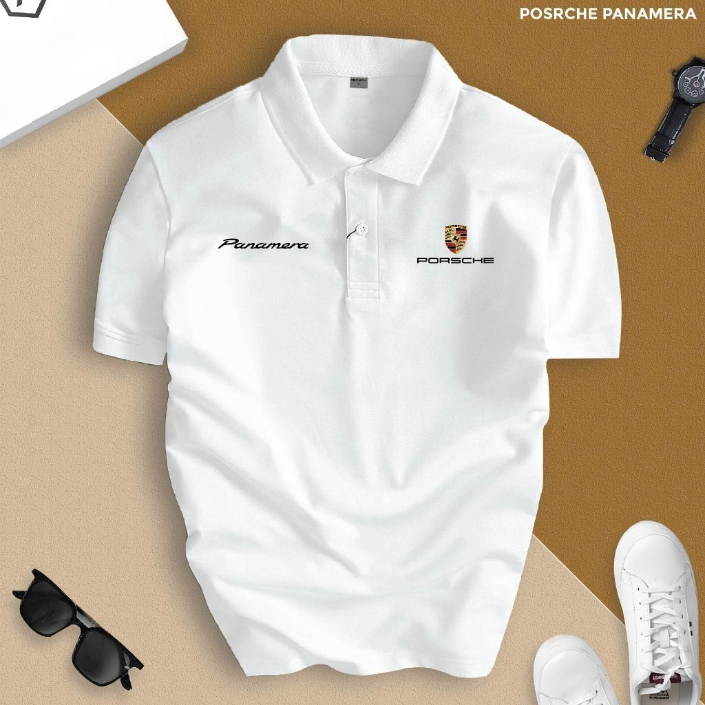 เสื้อโปโลคอปกเปิดลง Poloman Porsche CVC Crocodile, Porsche 911 หรูหรา สไตล์เรียบหรู