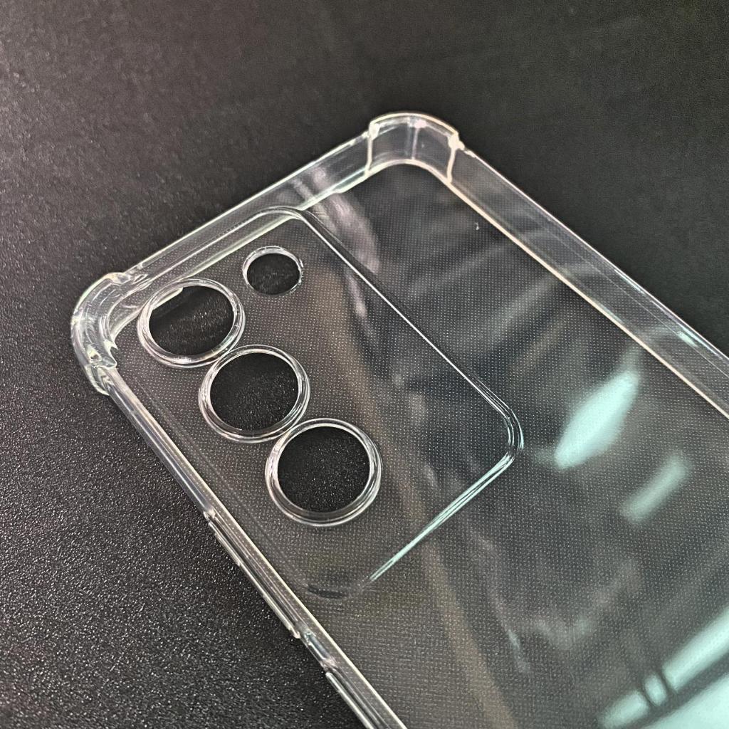 Vivo Y100 5G - Y200E 5G เคสยืดหยุ่นโปร่งใสกันกระแทกพร้อมขอบป้องกัน