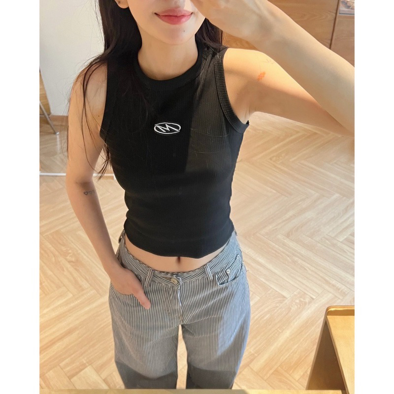 [พาส] Moodie BRAND - เสื้อกล้ามปัก M ยางยืดจั๊มยืด