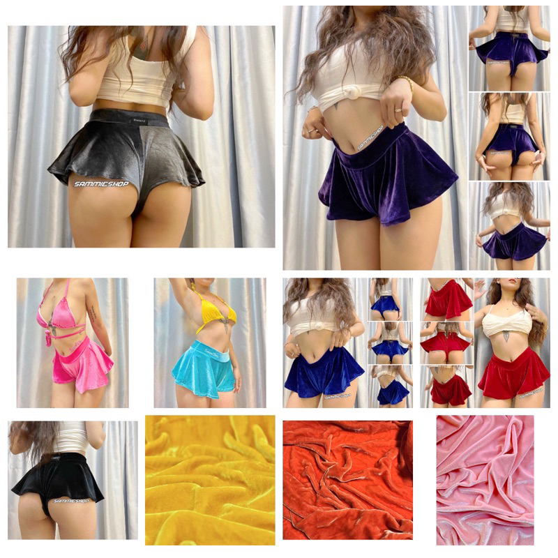 กระโปรงกางเกงผ้ากํามะหยี่ทุกสี Twerk Booty