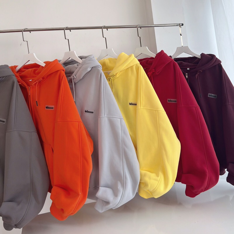 Dessuu boxy zip tag เสื้อฮู้ดไม่มีกระเป๋าหลัง _HT.Store96