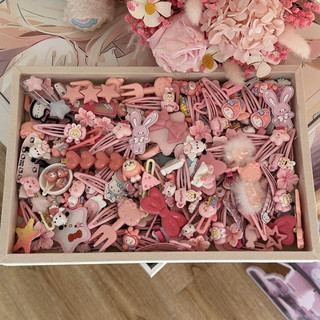 Set 50 kẹp tóc màu hồng, màu xanh cho bé gái siêu dễ thương phong cách hàn quốc