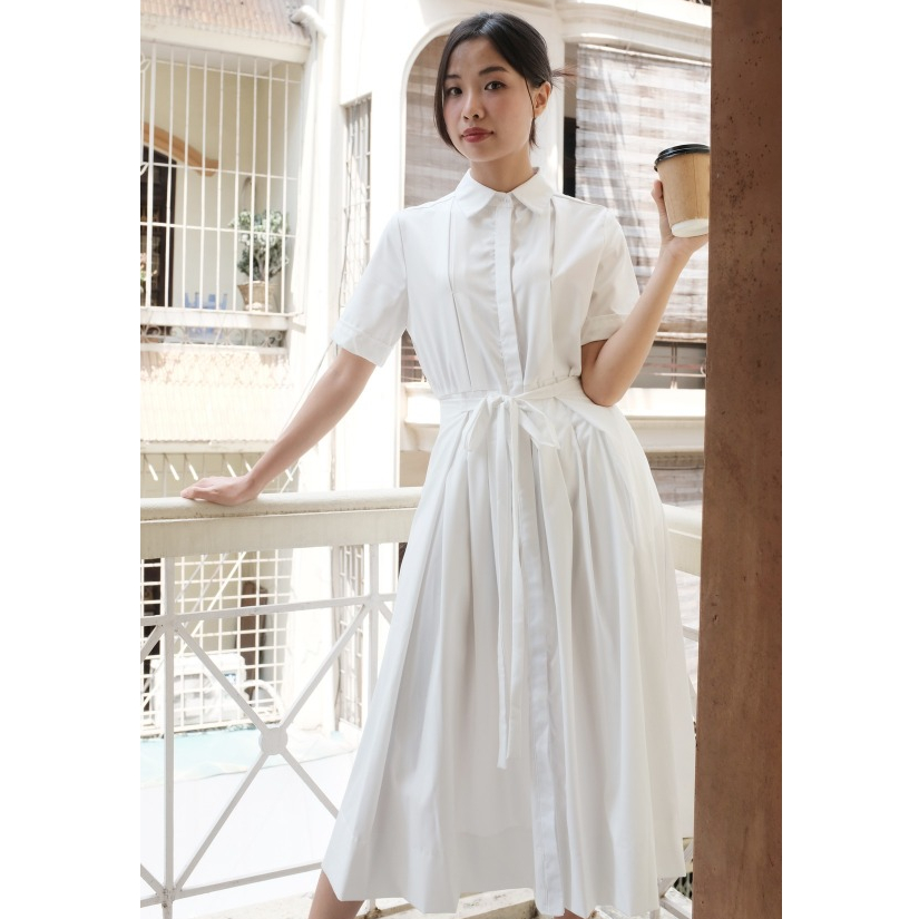 NINE 2 FINE - เดรสห่อครีม