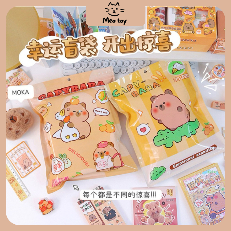 Blindbox Capybara blind bag, ของขวัญเซอร์ไพรส์, การทดสอบการขุด, Luckybox 8-10 รายการ, ของเล่น Luckyb