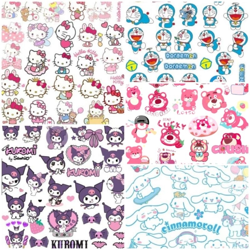 สติ๊กเกอร์ HELLO KITTY KUROMI DORAEMON STRAWBERRY BEAR LOTSO SANRIO FRIENDS