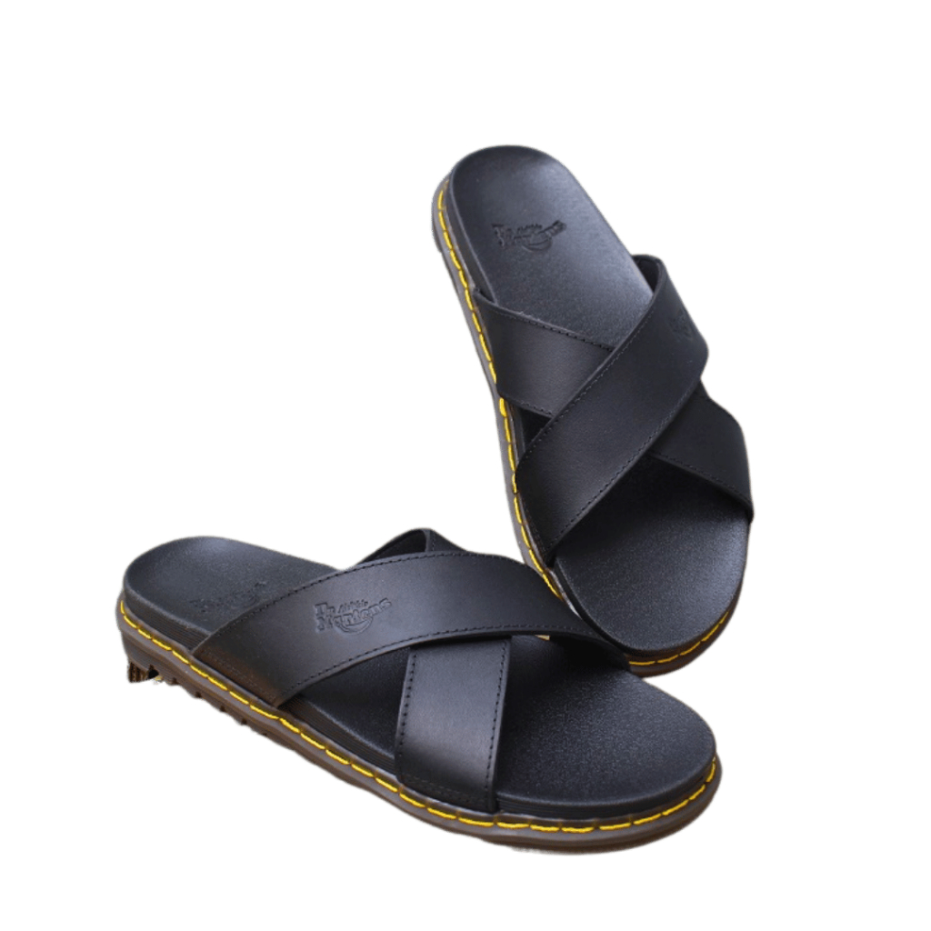 Dr.Marten รองเท้าแตะสายไขว้หนังวัวแท้ รองเท้าแตะ Dr,Thailand (DR.QC07 ใหม่)