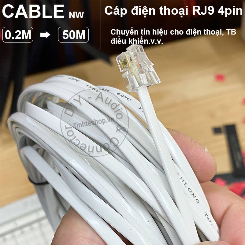 สายเคเบิล 4 พิน RJ9 ที่เชื่อมต่อแบบไขว้สําหรับโทรศัพท์โต๊ะควบคุม TB - สายสัญญาณ RJ9 ที่เชื่อมต่อแบบไ