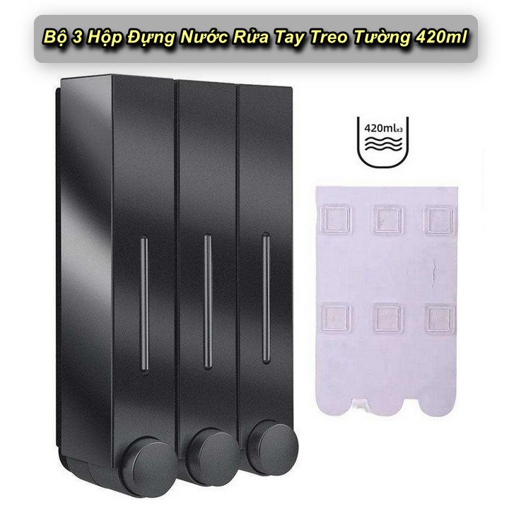 ชุด 3 ชิ้น Premium Lux Zeepdispenser Shampoo and Hand Sanitizer Containers 420ml - King Sport VN