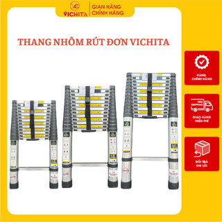 Thang Nhôm Rút VICHITA Từ (2.6M - 5.4M) Nhập Khẩu - Ống thang nhôm liền nguyên khối, không có ngấn