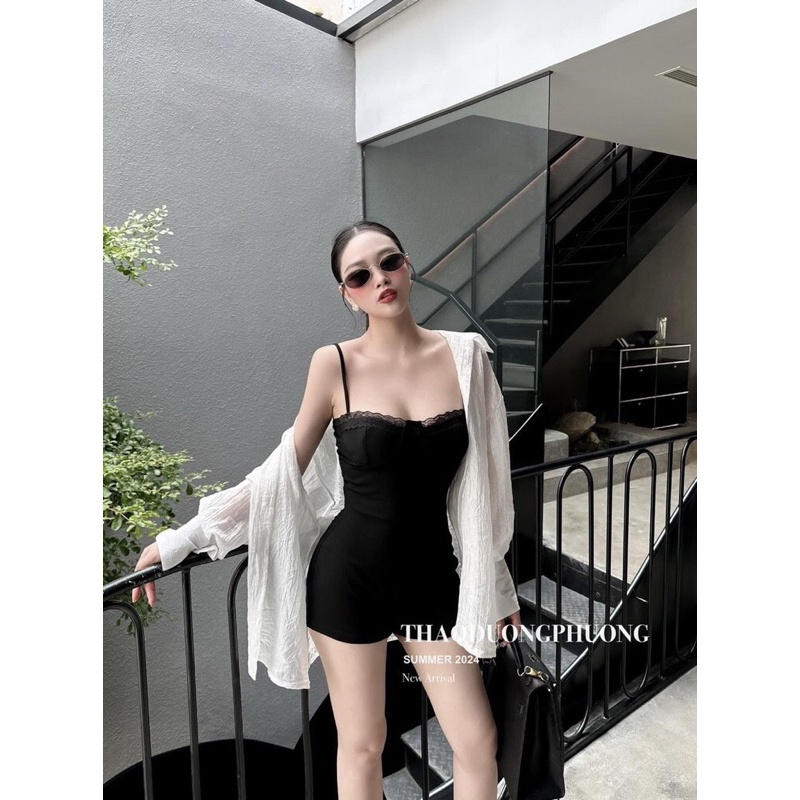 ชุดสายรัดลูกไม้ 2 ชิ้นพร้อมเสื้อโค้ท K5534_CarotShop