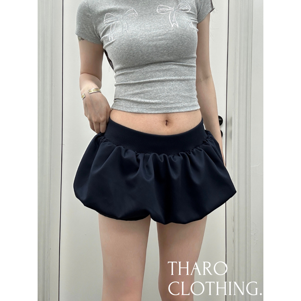 กระโปรงพองเอวต่ํา-เสื้อผ้าท่าโร [วีย์00023]