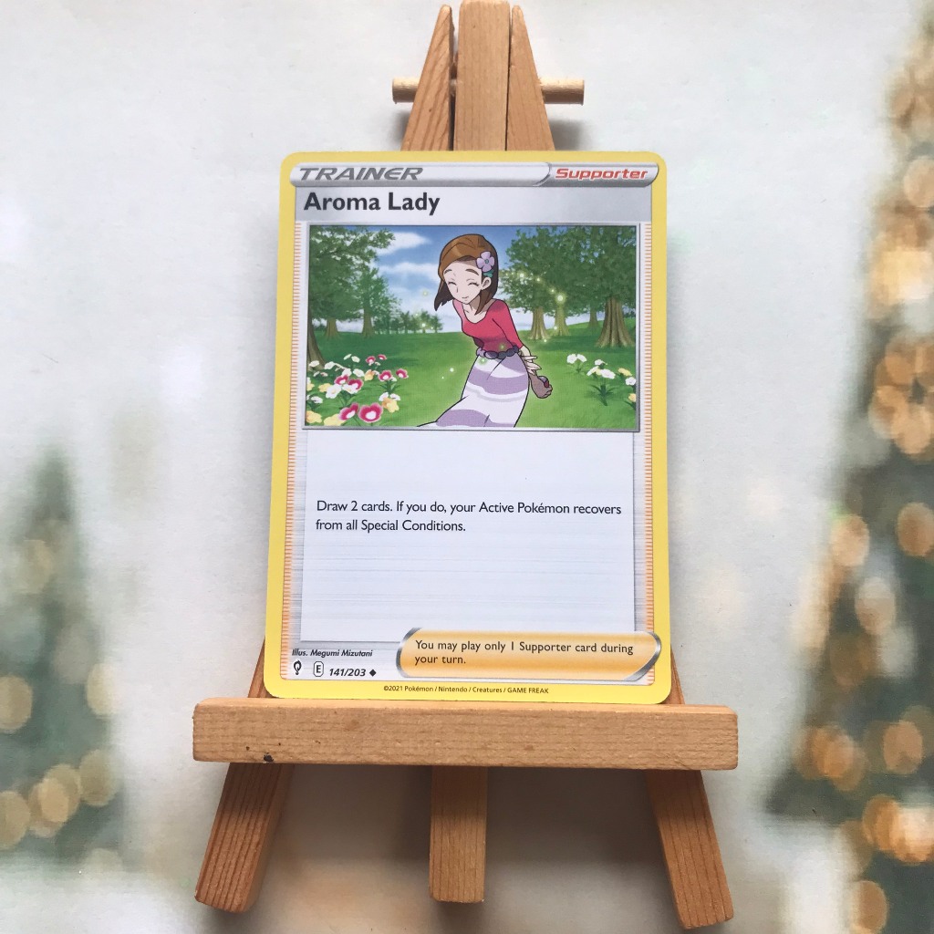 Pokemon Aroma Lady 141/203 Picture Card - Uncommon English Odd Card
