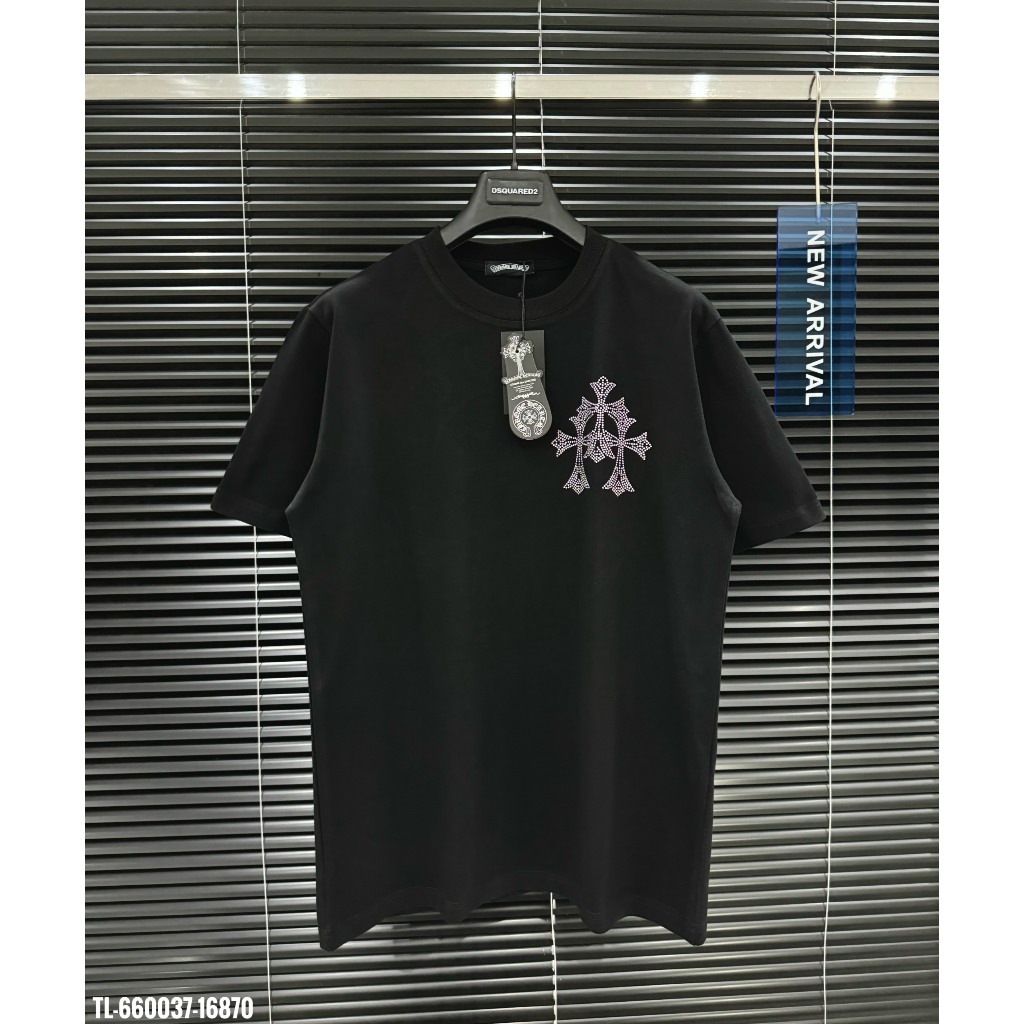 เสื้อยืดผู้ชาย Chome heart คุณภาพสูง ลายหินโลโก้คมชัด new2024