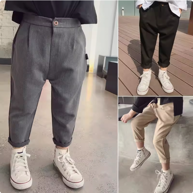 กางเกงถุง แบบ1 เด็กชายใส่ไปโรงเรียนหรือออกไปข้างนอกผ้ายุโรปฝรั่งนําเข้าจากประเทศไทยซับเหงื่อ ยืดหยุ่นดี