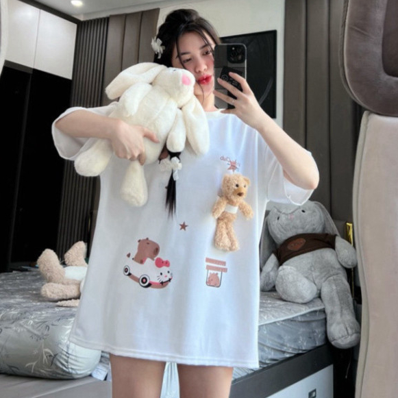 เสื้อยืด capyy น่ารัก - ภาพถ่ายจริง Q16