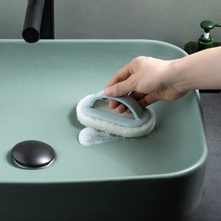 COMBO 2 Bàn Chải Bọt Biển Lau Chùi Cọ Rửa Nhà Tắm, Nhà Bếp Tay Cầm Đa Năng