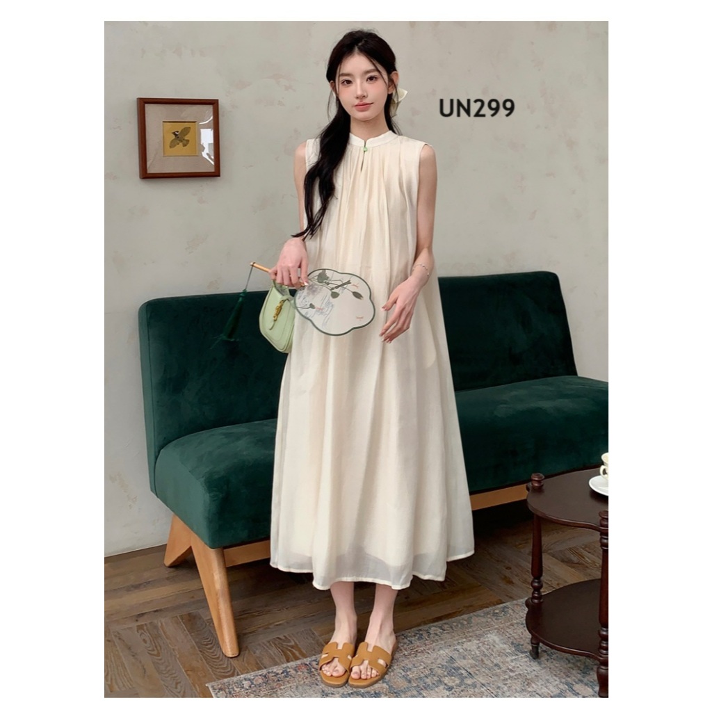 Eugen DRESS เดรสผ้าชีฟองผ้าไหมชิดรักแร้ EUGEN DRESS หรูหราเลดี้ [DENTAL DRESS] - UN299