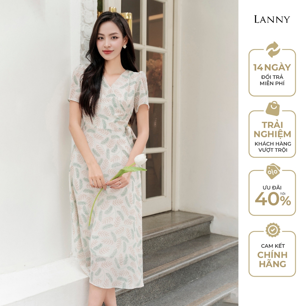 ชุดเด็ก ลันนี่ ดอกไม้ คอนซีลเลอร์คอวีรูปตัว ก หรูหราทําจากผ้าชีฟองเกาหลีคุณภาพสูง VH410