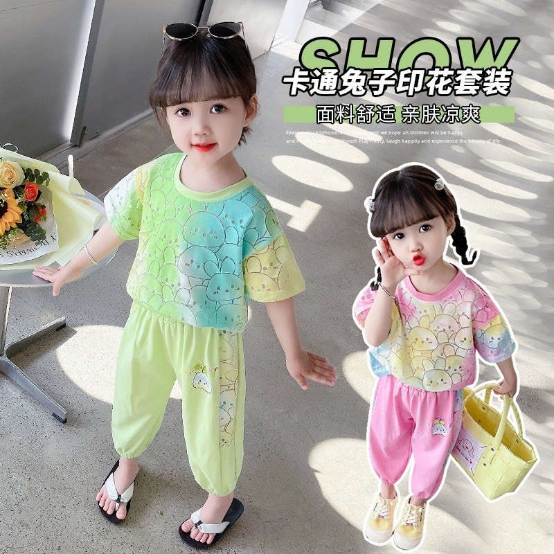 ชุดเสื้อผ้าแขนสั้นแบบบางสุดน่ารักเหมาะสําหรับสาวฤดูร้อน ลาย JellyCat Rabbit (QL 001)