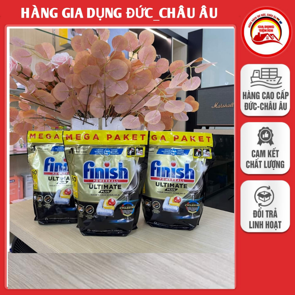 Finish Ultimate Plus เม็ดเครื่องล้างจาน ถุง 60 เม็ด รุ่นใหม่ 2024 - Türkiye
