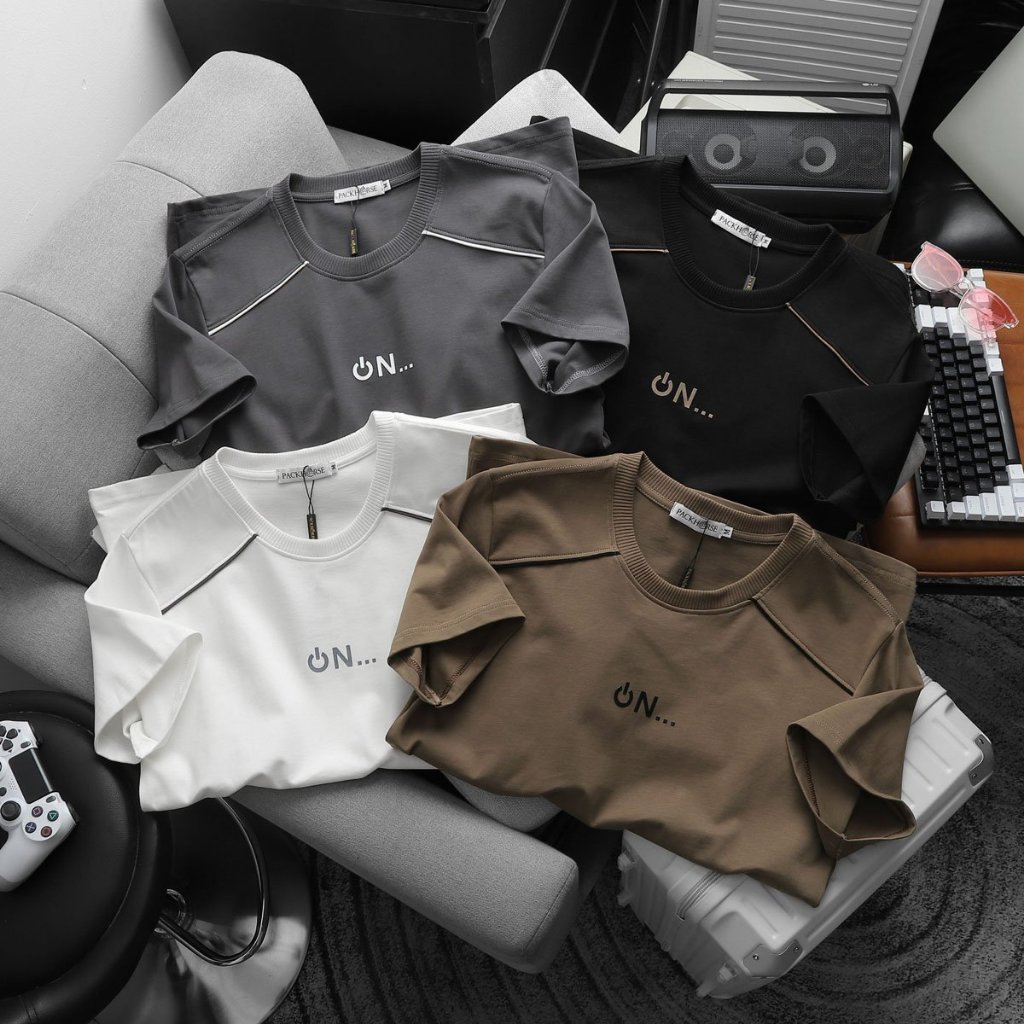 เสื้อยืด Active ON สําหรับผู้ชายไซส์ใหญ่ AT002 S4M Fashion