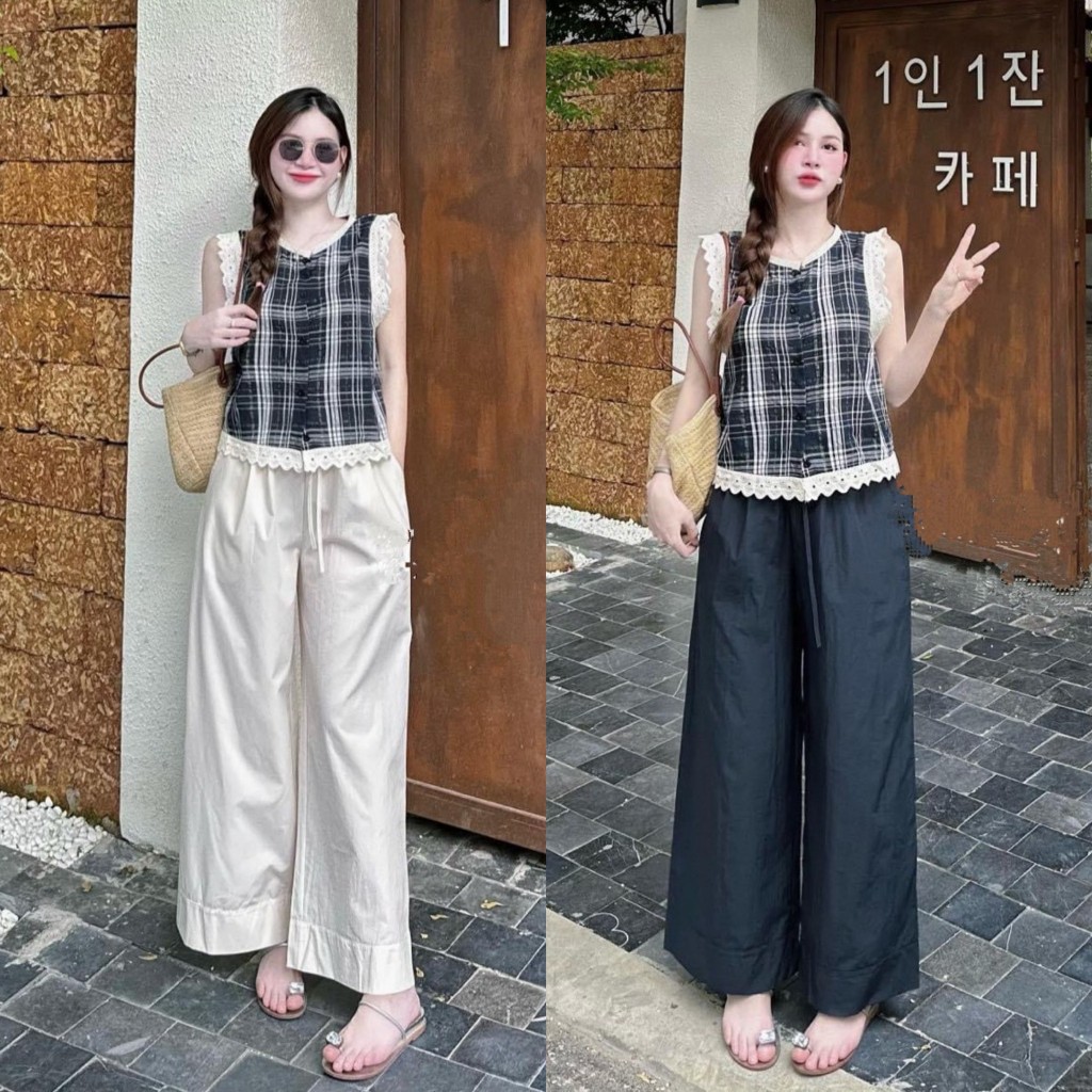[สินค้า 2 ชั้น/3 ขนาด]: ชุดเสื้อใต้วงแขนลูกไม้ 2 ชั้นคุณภาพสูง + กางเกงสีกากีหนาแขนยาว 2 สีพร้อมรูปถ่ายจริง ฮ่าๆ