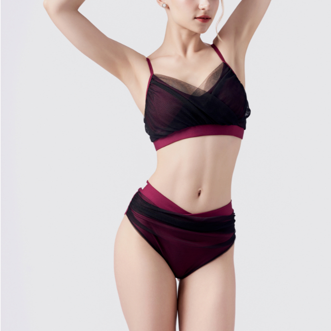 Spincess Polewear - STELLA DARK RED SCARLET RED (ภาพถ่ายจริงที่ทางร้านถ่าย - สินค้าออกแบบ)