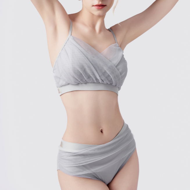 Spincess Polewear - STELLA GREY Grey (รูปถ่ายจริงที่ทางร้านถ่าย - สินค้าออกแบบ)