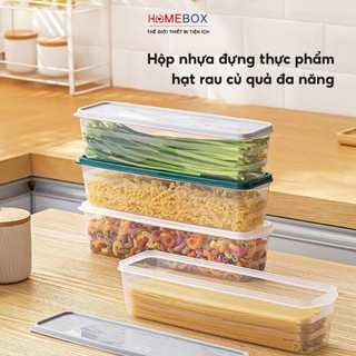 Hộp nhựa đựng thực phẩm tủ lạnh, Hộp trữ đông bảo quản rau hoa quả mì đồ ăn nhựa an toàn sức khoẻ