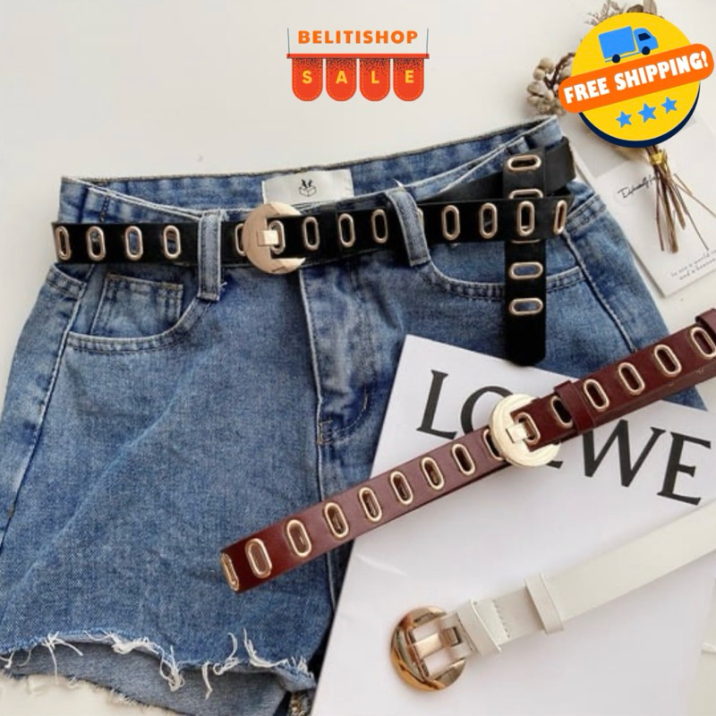 BL2 SQUARE เข็มขัดหลายรู - เข็มขัด 2.5 ซม. ร่วมมือง่ายกับชุดเกาหลี