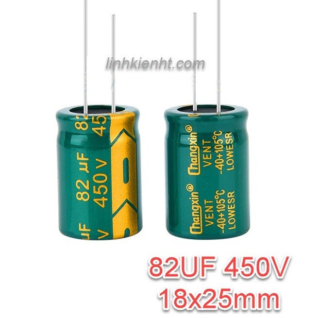 คาปาซิเตอร์ 82UF 450V 82uf ขนาด 18X25MM