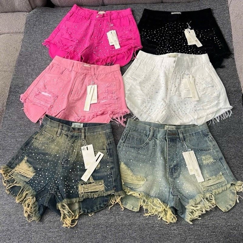 Alohashop91 กางเกงยีนส์ขาสั้นขาบาน