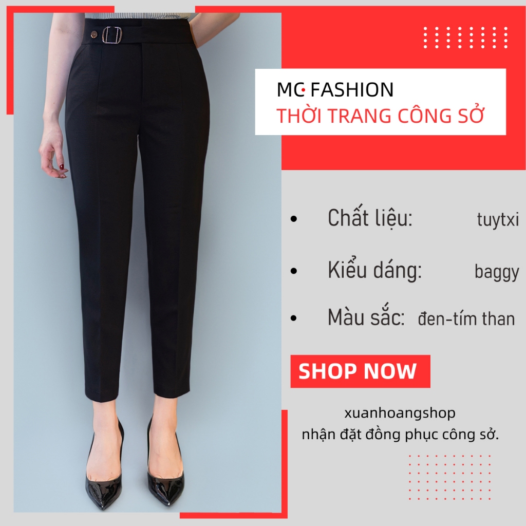 Mc แฟชั่นเอวสูงกางเกงผู้หญิงสํานักงาน q0471 QA100