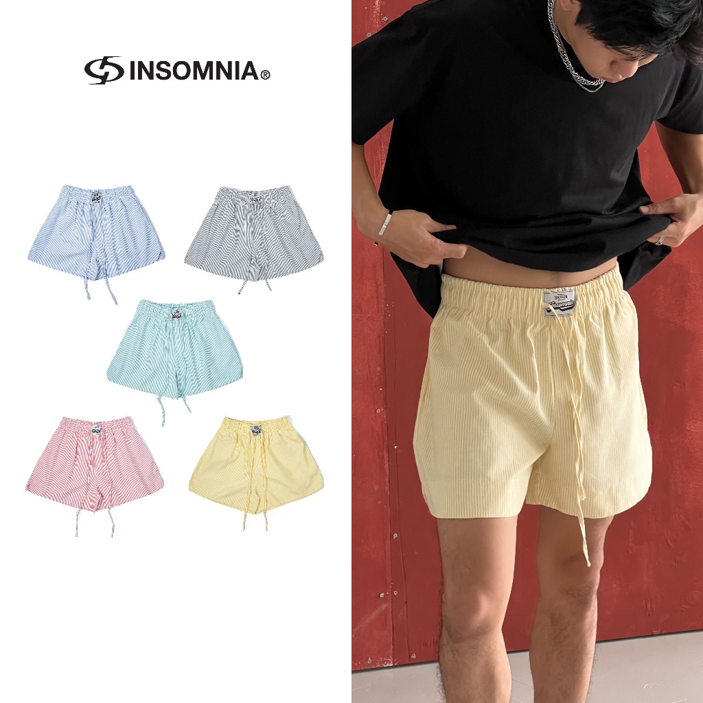 Kate Oxford INSOMNIA กางเกงขาสั้นลายทาง Unisex เหนือเข่า - PS012