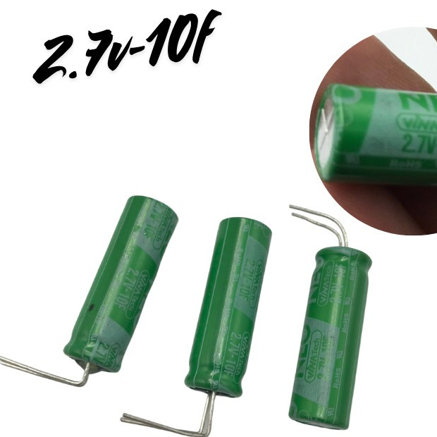 Super Capacitor 2.7V 10F 11mAh 10F 2.7V Capacitor สําหรับวงจรป้องกันการรบกวนสําหรับอุปกรณ์ DIY หลาย 