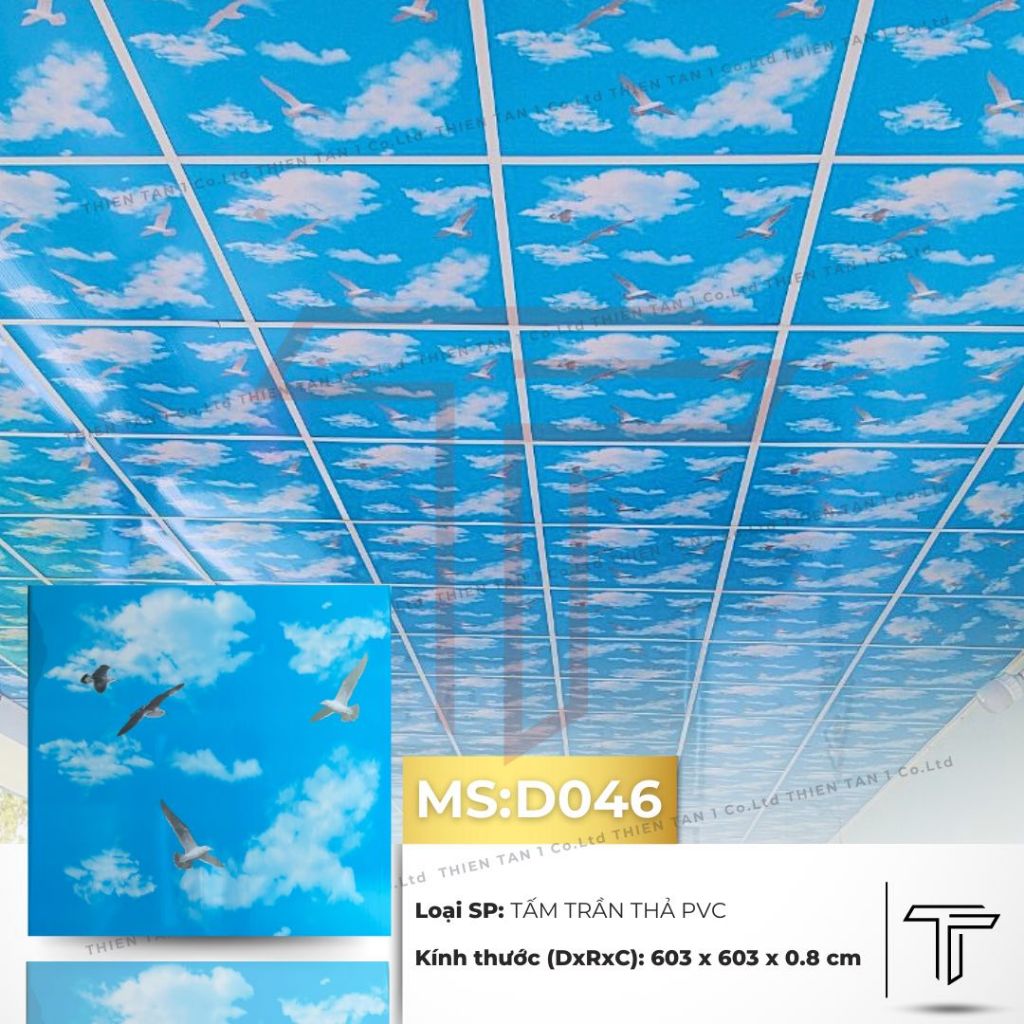ฉากพลาสติก แผงฝ้าเพดาน พีวีซี แผงติดเพดานแบบหล่น ขนาด 60x60ซม ทนทานสวยงาม สําหรับตกแต่งบ้าน