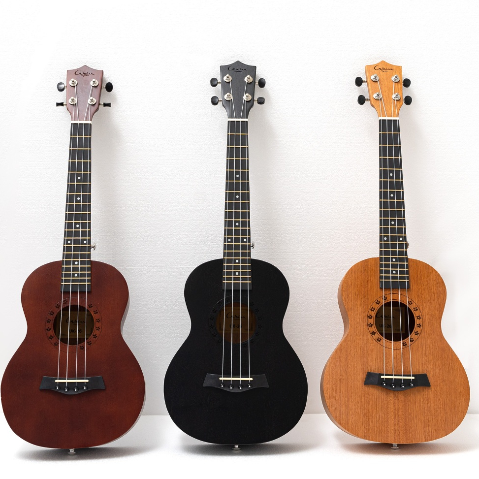 SMOOTH BLACK WOOD UKULELE CONCERT และ Tensor -