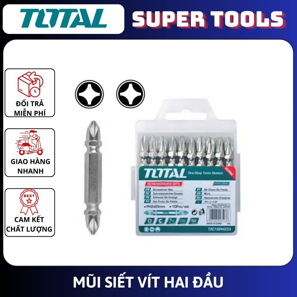 TOTAL TOTAL TOTAL ดอกไขควงสองหัว TAC16PH273IM